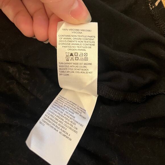 Lucky Brand Top XL Boho Block Print Blouse Floral 3/4 Sleeve Lightweight Stretch - Picture 9 of 11